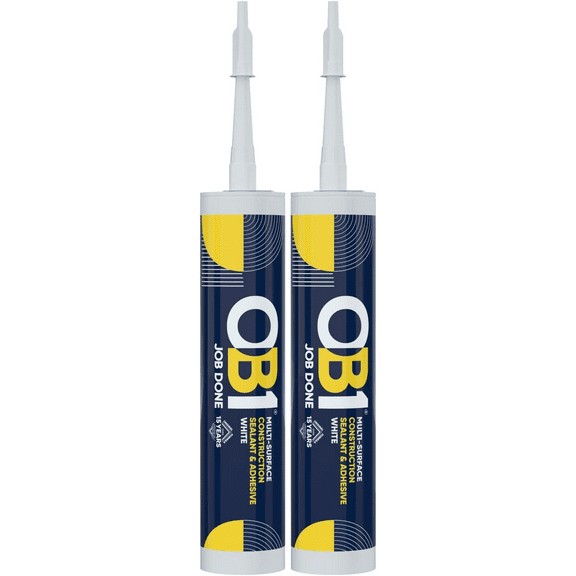 OB1 White - Multi-Surface Construction Sealant & Adhesive Waterproof Silicone (Box of 12)