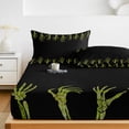 thumbnail image 6 of Twin XL Size Fitted Sheet Set - Black Halloween 2 Piece Bedding Sets 16" Deep Pocket Fitted Sheet with 1 Pillowcases, Farmhouse Spooky Green Hands Skeleton Brushed Microfiber Hotel Luxury Bed Sheets, 6 of 9