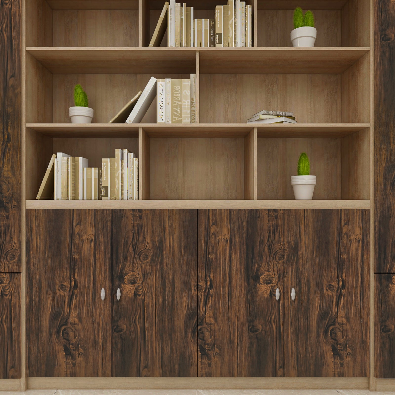 UMIGGEE 23.6-in x 196-in Dark Brown Wood Wallpaper Peel and Stick Wallpaper Oak Grain Wallpaper Removable Self Adhesive Contact Paper Rustic Wallpaper for Furniture Home Decor