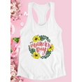 thumbnail image 3 of Mothers Day Flower Garland Racerback Tank Women -Image by Shutterstock, Female Medium, 3 of 4