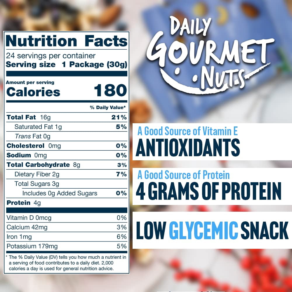 Daily Gourmet Nuts - Energy Mix | 24 Packs | Healthy Trail mix Individual Packs | Premium Nuts & Dry Fruit | Gluten-Free | Non-GMO | Nuts Individual Packs