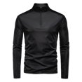 thumbnail image 1 of pstuiky camisetas de manga larga para hombre, Camisa de manga larga con media cremallera y cuello alto para hombre, con protección solar UPF100+, para primavera y verano top de hombre s, 1 of 4
