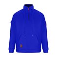 thumbnail image 7 of ZCFZJW Fashion Mens Cargo Hooded Sweatshirts Half Zip up Casual Long Sleeve Drawstring Hoodie Tops Lightweight Comfy Sport Outwear Coat with Pocket Blue M, 7 of 7