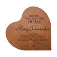 thumbnail image 1 of Engraved Wooden Inspirational Heart Block 5” x 5.25” x 0.75” - Before You Leave This, 1 of 14