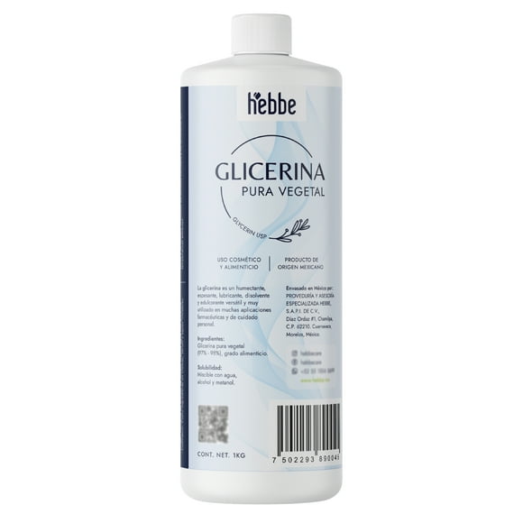 Glicerina vegetal pura grado alimenticio y cosmetico 1 kg