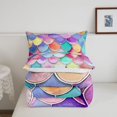 thumbnail image 5 of Homewish Watercolor Mermaid Scale Twin Comforter Sets,Multicolor Bedding Set,Reversible,2 Pieces,1 Comforter and 1 Pillowcase, 5 of 7