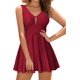 thumbnail image 1 of Mujeres Sexy Traje de baño de una Pieza Falda Acanalada Retro Swimdress Trajes Rojo Vino CH Rojo Vino CH Xishao ropa, 1 of 2