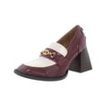 thumbnail image 4 of Sam Edelman Womens Quincy Faux Leather Square Toe Loafer Heels, 4 of 5