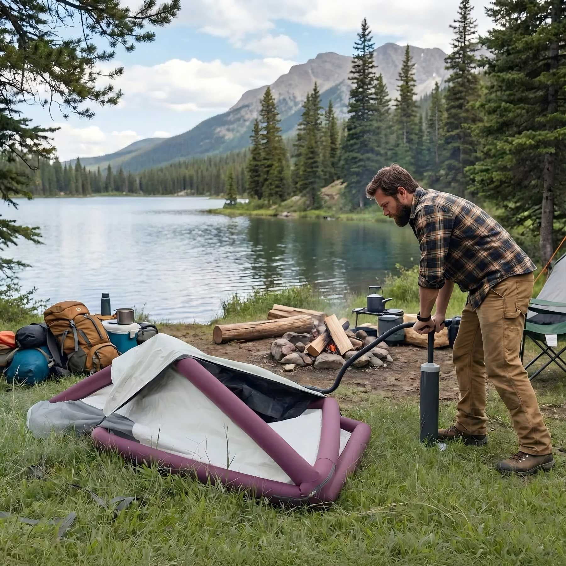 Mini Inflatable Tent for Guesthouses: Light-Blocking, Ventilated, and Mosquito-Proof