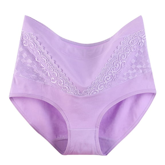 Women'S Large Solid Lace High Waist Summer Underpants
