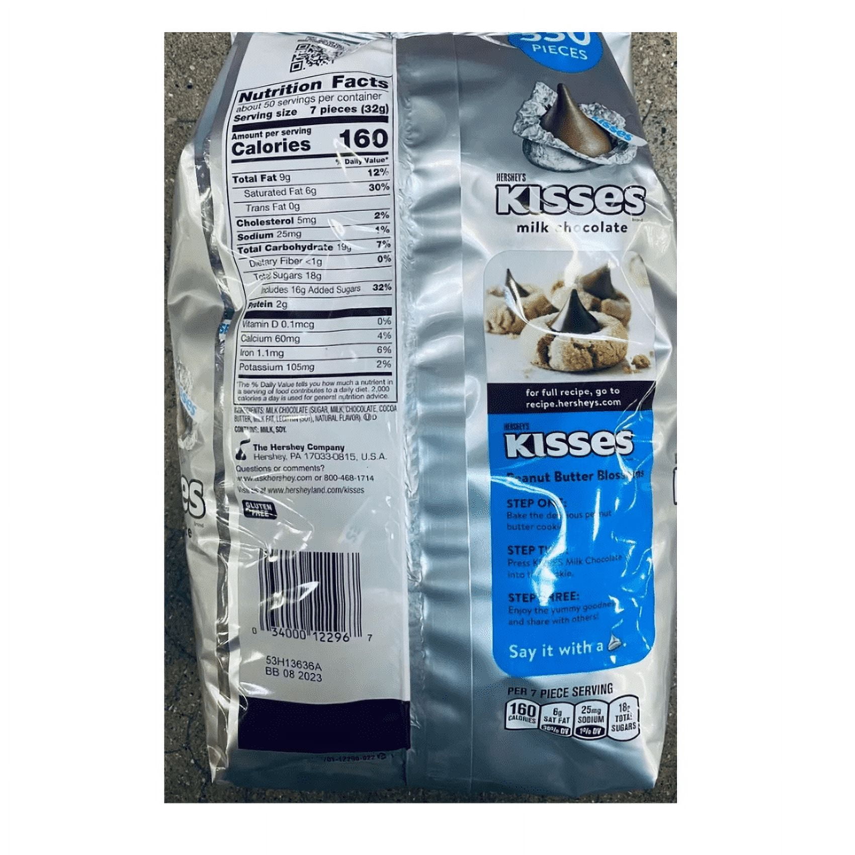 Hershey's Kisses Milk Chocolate 56 Oz Ounce Candy Bulk Bag Candies 330 Pieces