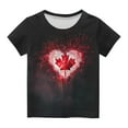 thumbnail image 3 of Jamicy Blouse for Toddler Girls Maple Leaf Print Shirts for Kids Short Sleeve Graphic T-Shirt Round Neck Crop Top for 3-14 Years Children, 3 of 3