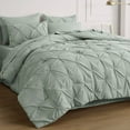 thumbnail image 6 of Cozy Comfort King Size Comforter Set - Bedding Set King 7 Pieces, Pintuck Bed in a Bag Green Bed Set with Comforter, Sheets, Pillowcases & Shams, 6 of 6