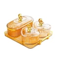 thumbnail image 1 of Plato de frutos secos, plato de caramelos y nueces, versátil, práctico plato dividido para servir, plato de aperitivo para restaurante, decoración del ámbar, 1 of 9