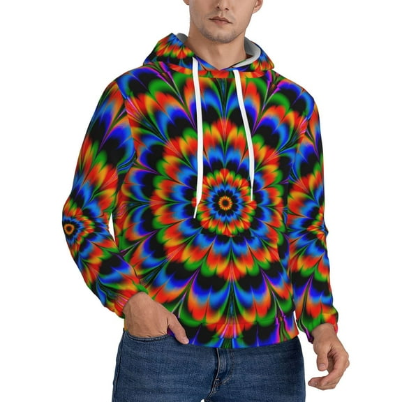 Fractal Spiral Trippy Hoodie Men Unisex 3d Fleece Hooded Sweatshirt X-Small