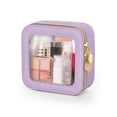 thumbnail image 1 of Bolsa de maquillaje Soimeat Mini, impermeable, de piel transparente, color morado, 1 of 7