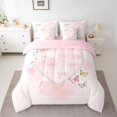 thumbnail image 2 of jejeloiu Lovely Bow Knot 7-Piece Bedding Comforter Set,Colorful Cute Butterflies King Bedding Sets For Girls Reversible, 2 of 8