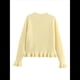 thumbnail image 2 of Suéter Tipo Cárdigan Corto para Mujer, Moderno, con Cuello Redondo, Volantes, Larga, Botones, Prendas de Punto. Amarillo L, 2 of 6