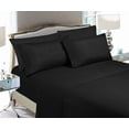 thumbnail image 2 of Elegant Comfort 6 Piece Bed Sheets Polyester Queen Black Solid Sheet Set, 2 of 5