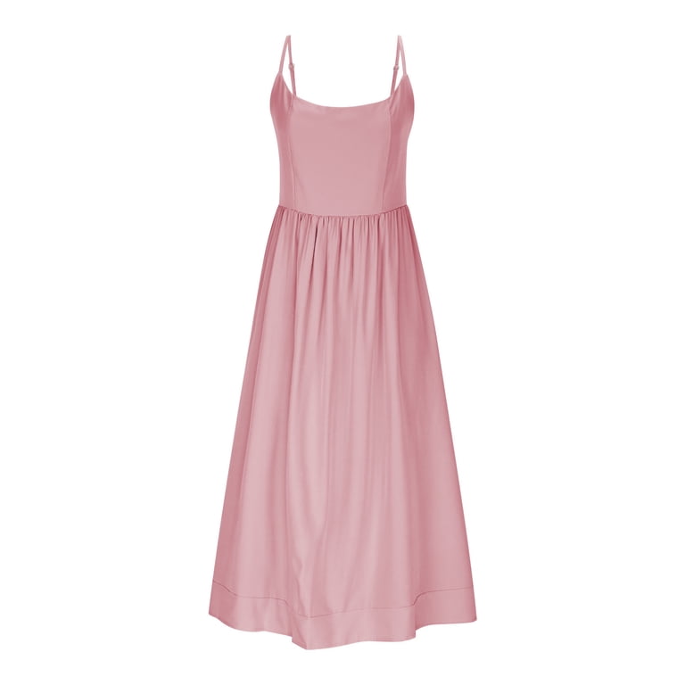 plus size pink slip dress Standards & Practices Plus Size Women's Cowl Neck Spaghetti Strap Satin Slip Dress - Rose Pink
