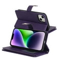 thumbnail image 5 of ELEHOLD Luxury Wallet Case for iPhone 14 Plus 6.7" Card Slots Zipper Purse Stand Function with Crossbody Strap Wrist Strap PU Leather Shockproof Case,Purple, 5 of 6