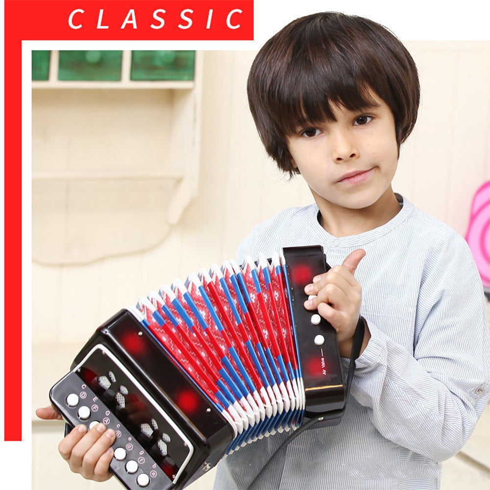 LQCrafK Kids Accordion Toy 10 Keys Buttons Mini Accordion Musical Instruments for Children, Kids, Toddlers, Beginners