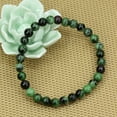 thumbnail image 3 of Natural Ruby In Zoisite 6mm Round Beads Stretch Bracelet 7" Unisex, 3 of 5
