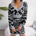 thumbnail image 2 of Vestidos Para Mujer Vestidos de Otoño Moda de Otoño E Invierno Cuello de Una Palabra Fuera Del Hombro Manga Farol Vestido de Suéter de Punto Odeerbi  ODB149820, 2 of 7