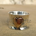 thumbnail image 3 of Hammered Sterling Silver Heart Ring: Handmade Spinner Band, 3 of 10