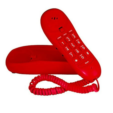 Ruby Red Phone - Slimline Red Colored Phone For Wall Or Desk With Memory