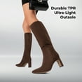 thumbnail image 5 of BURUDANI Women Chunky Block-Heel Square-Toe Knee-High Tall Boots Side-Zip Fashion Boots, 5 of 7