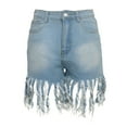 thumbnail image 5 of Homenesgenics Shorts for Women Plus Size athletic Women Fashion Slim Sexy High Waist Short Jeans Tassel Denim Regular Pants, 5 of 8
