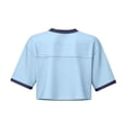 thumbnail image 5 of Soccer Cup 2026 Jersey Crop Tops ARGENTINA Soccer with V Neck Short Sleeves Featuring Breathable Fabric for Game Day Parties Tailgating Events Beach Outings Light Blue S, 5 of 5
