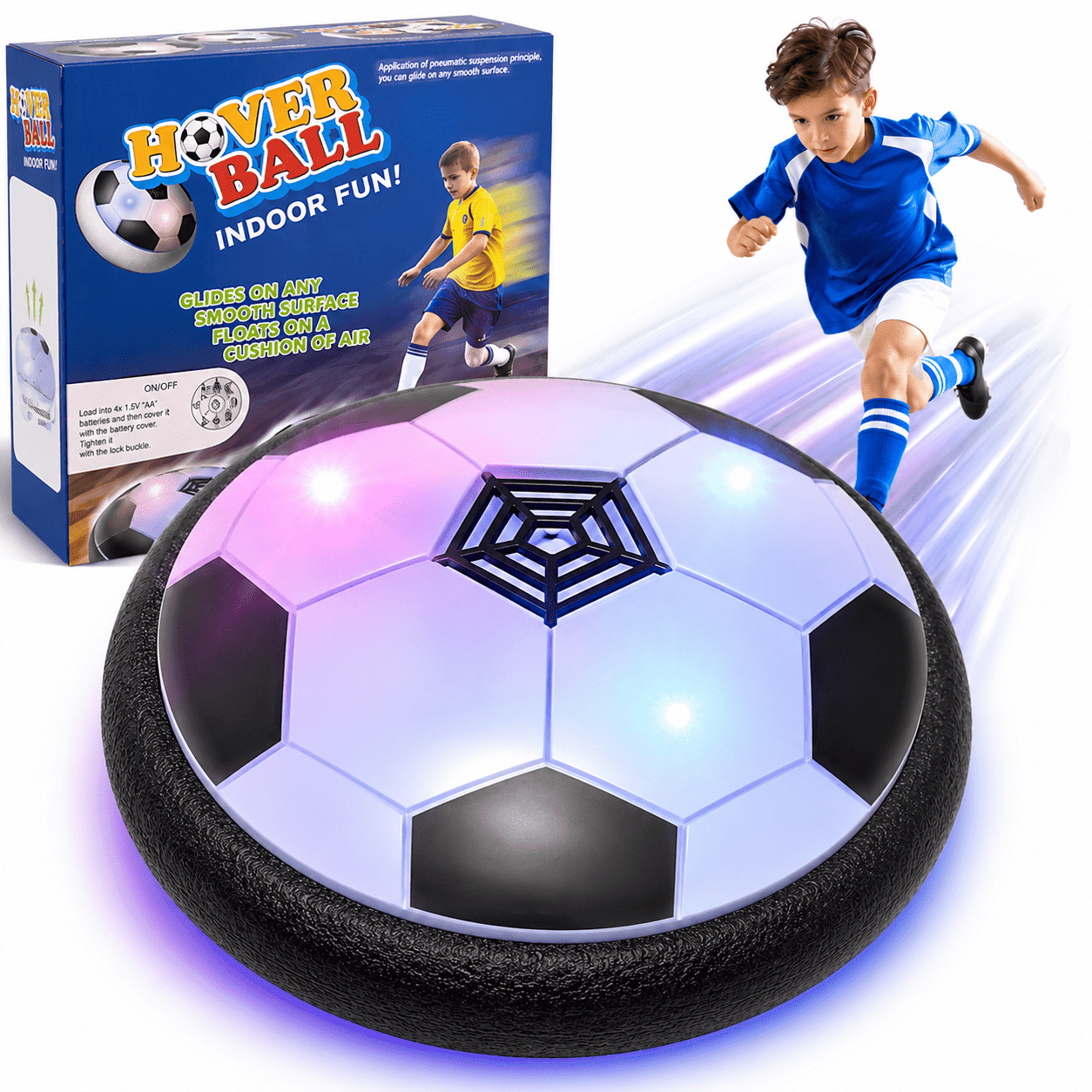 Lictin Hover Soccer Ball Toy for Kids, Air Power Floating Soccer Toys with LED Lights for Indoor, Gift for Boys Girls Age 3 4 5 6 7 8 Years Old