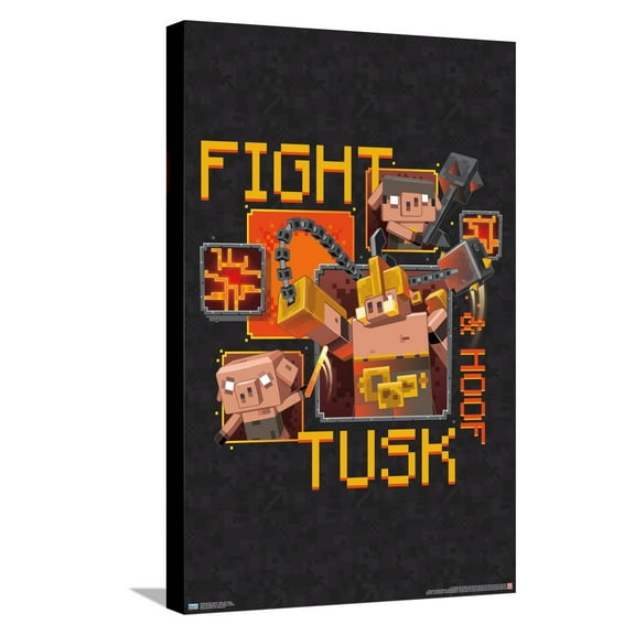 Minecraft: Legends - Fight Tusk & Hoof Canvas Wall Poster, 14.725" x 22.375"