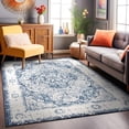 thumbnail image 6 of World Rug Gallery Vintage Oriental Distressed Medallion Blue 5' x 7' Area Rug, 6 of 8