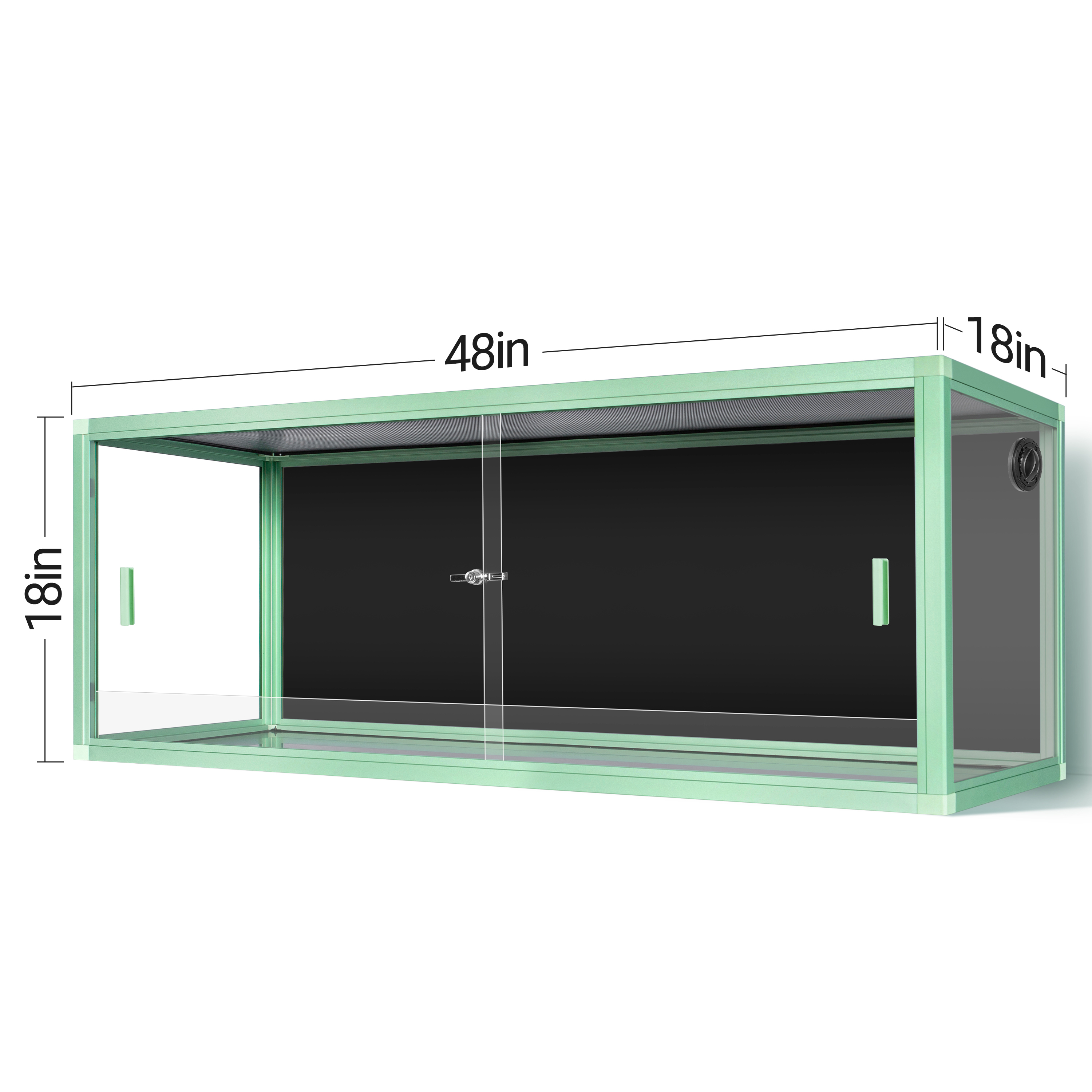 64 Gallon Reptile Terrarium, 48 x 18 x 18 in  Light Weight Reptile Enclosure, Colored Reptiles Tank with Tempered Glass Door