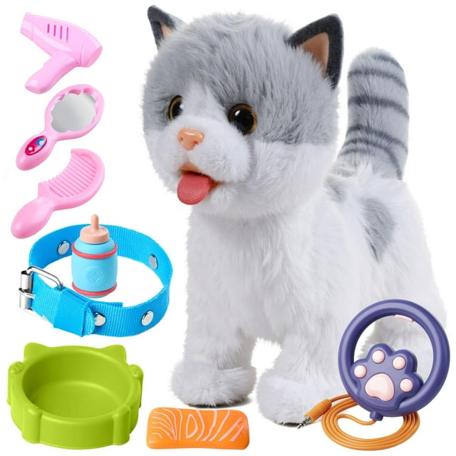 Juguete para caminar Cat OR OR TU con correa de control remoto para niños