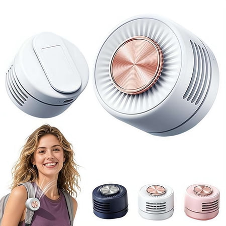 Portable Clip-On Fan, Mini Bladeless Electric Fan for Shirt & Waist, Adjustable 3-Speed Suspended Whirlwind Fans Silent Personal Fans for Outdoor Office Travel Accessories & Gift
