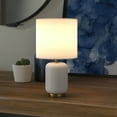thumbnail image 2 of Evelyn&Zoe 15" Retro Ceramic Mini Lamp with White Drum Linen Shade, 2 of 9