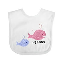 Inktastic Big Sister with Lil' Brother Girls Baby Bib