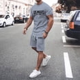 thumbnail image 3 of Los Angeles Graphic Short Sets for Men Relaxed Fit Crewneck T Shirt and Shorts 2 Piece Matching Set Mens Summer Outfits, 3 of 7