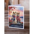thumbnail image 2 of Akita Two Hearts Greeting Cards Pack of 8 7 in x 5 in, 2 of 3