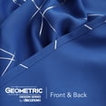 thumbnail image 4 of Cortinas opacas Deconovo con estampado geométrico, con aislamiento térmico, para dormitorio, color azul real/línea geométrica, 42 x 84 pulgadas, 4 of 6