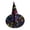 Black 08#, variant on Halloween Shiny Glitter Satin Pointed Witch Hat with Wide Brim, Wizard Costume Accessory, Eye-catching Headwear for Halloween Party, Holiday Dress Up & Celebrations Orange