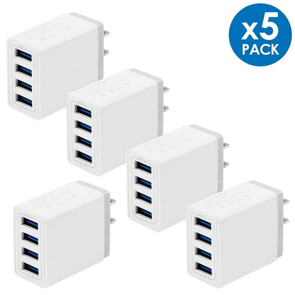 Wall Charger, USB Charger Adapter, TRMTECH 4.1A/5Pack Muti Port Fast Charging Station Power Charge Base Block Plug for iPhone 14 13 12 Pro/SE/11Pro Max/X/8/7 Plus, Samsung S21/S10/S9/S8, USB Plug