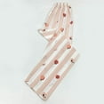 thumbnail image 2 of Tnhcen Women's Peach Print Pajama Pants Pink Stripe Lounge Pants Elastic Waist Sleepwear Cotton-Like Comfort Pants Soft Stretchy Home Wear M-2XL, 2 of 3