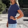 thumbnail image 4 of Womens Oversized Short Sleeve T-Shirts Crew Neck Tops Summer Casual Loose Fit Tees Tunic Shirts Navy XL, 4 of 5