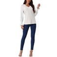 thumbnail image 2 of INSPIRE CHIC Blusas de manga larga con cuello en V y puños fruncidos para mujeres, estilo casual para otoño e invierno, 2 of 5