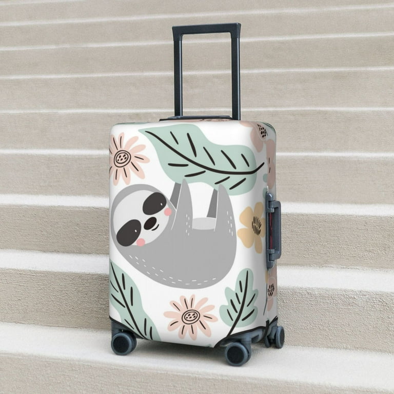 Haiem Cute Cartoon Sloth Luggage Cover Printed Suitcase Covers for Luggage Elastic Washable Suitcase Protector Fits 18 32 Inch Luggage Large